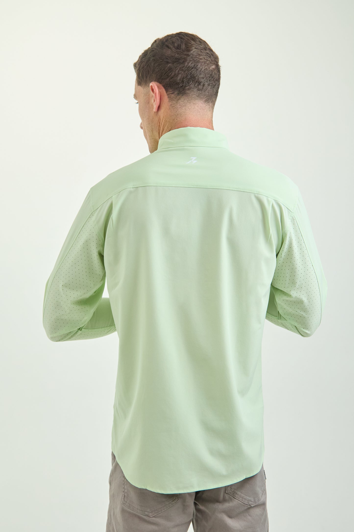 Men’s UPF50+ Eco-Friendly Button-Down Shirt Light Green