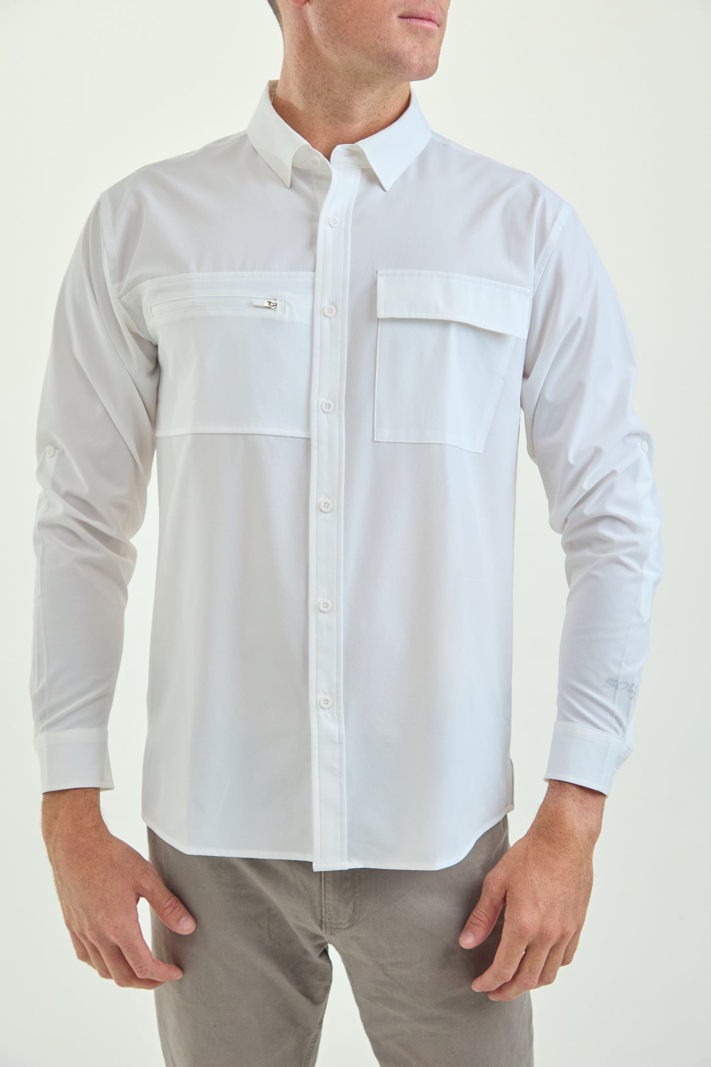 Men’s UPF50+ Eco-Friendly Button-Down Shirt Brightest White