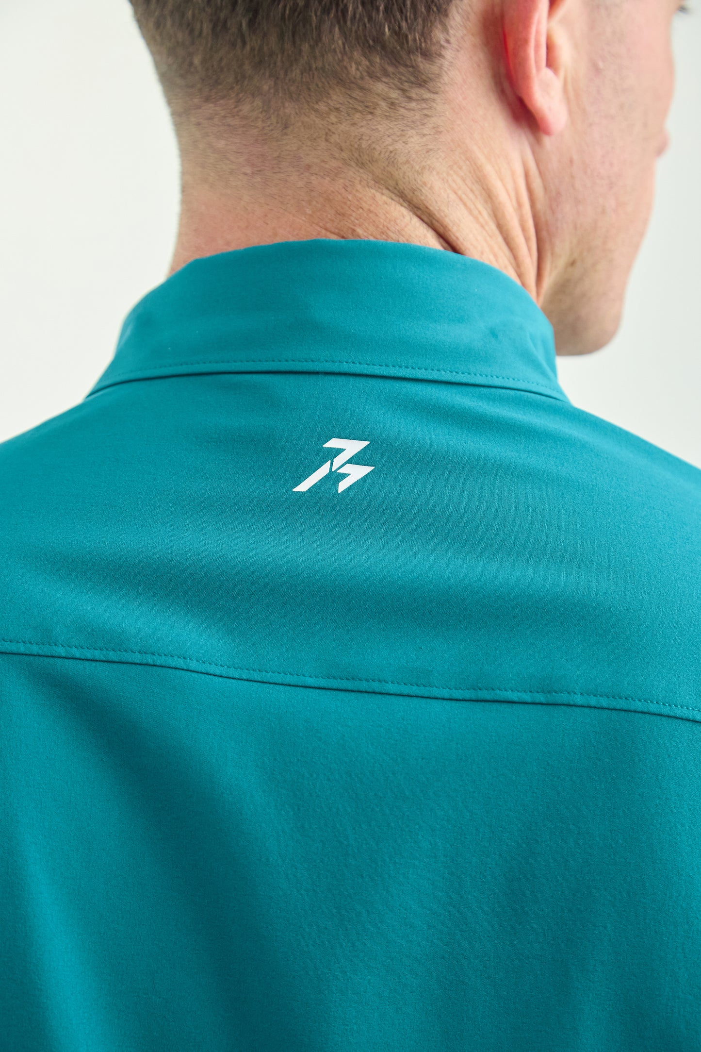 Men’s UPF50+ Eco-Friendly Button-Down Shirt Solid Teal