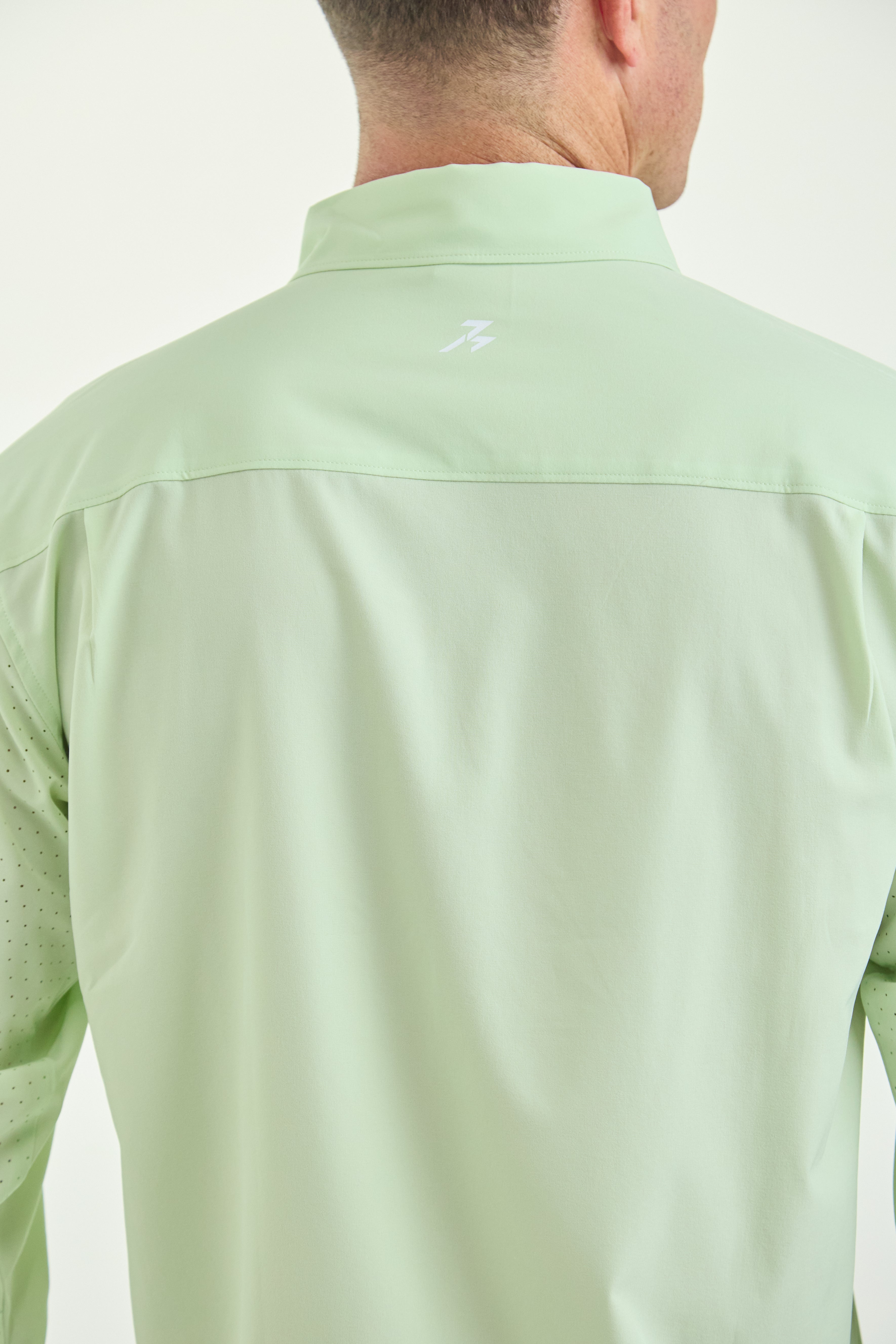 Men's UPF50+ Eco-Friendly Button-Down Shirt Light Green – SOL717