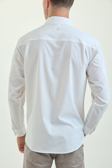 Men’s UPF50+ Eco-Friendly Button-Down Shirt Brightest White